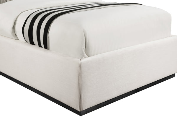 Logan Beige Linen Textured Fabric Twin Bed LoganBeige-T Meridian Furniture