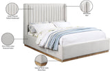 Logan Cream Linen Textured Fabric Full Bed LoganCream-F Meridian Furniture