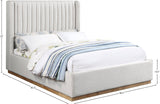 Logan Cream Linen Textured Fabric Full Bed LoganCream-F Meridian Furniture