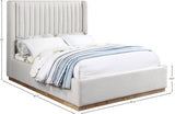 Logan Cream Linen Textured Fabric King Bed LoganCream-K Meridian Furniture