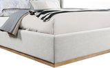 Logan Cream Linen Textured Fabric King Bed LoganCream-K Meridian Furniture