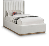 Logan Cream Linen Textured Fabric Twin Bed LoganCream-T Meridian Furniture