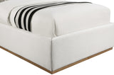 Logan Cream Linen Textured Fabric Twin Bed LoganCream-T Meridian Furniture