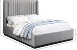 Logan Grey Linen Textured Fabric King Bed LoganGrey-K Meridian Furniture