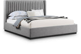 Logan Grey Linen Textured Fabric King Bed LoganGrey-K Meridian Furniture