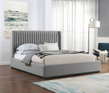 Logan Grey Linen Textured Fabric King Bed LoganGrey-K Meridian Furniture