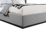 Logan Grey Linen Textured Fabric King Bed LoganGrey-K Meridian Furniture