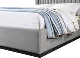 Logan Grey Linen Textured Fabric Queen Bed LoganGrey-Q Meridian Furniture