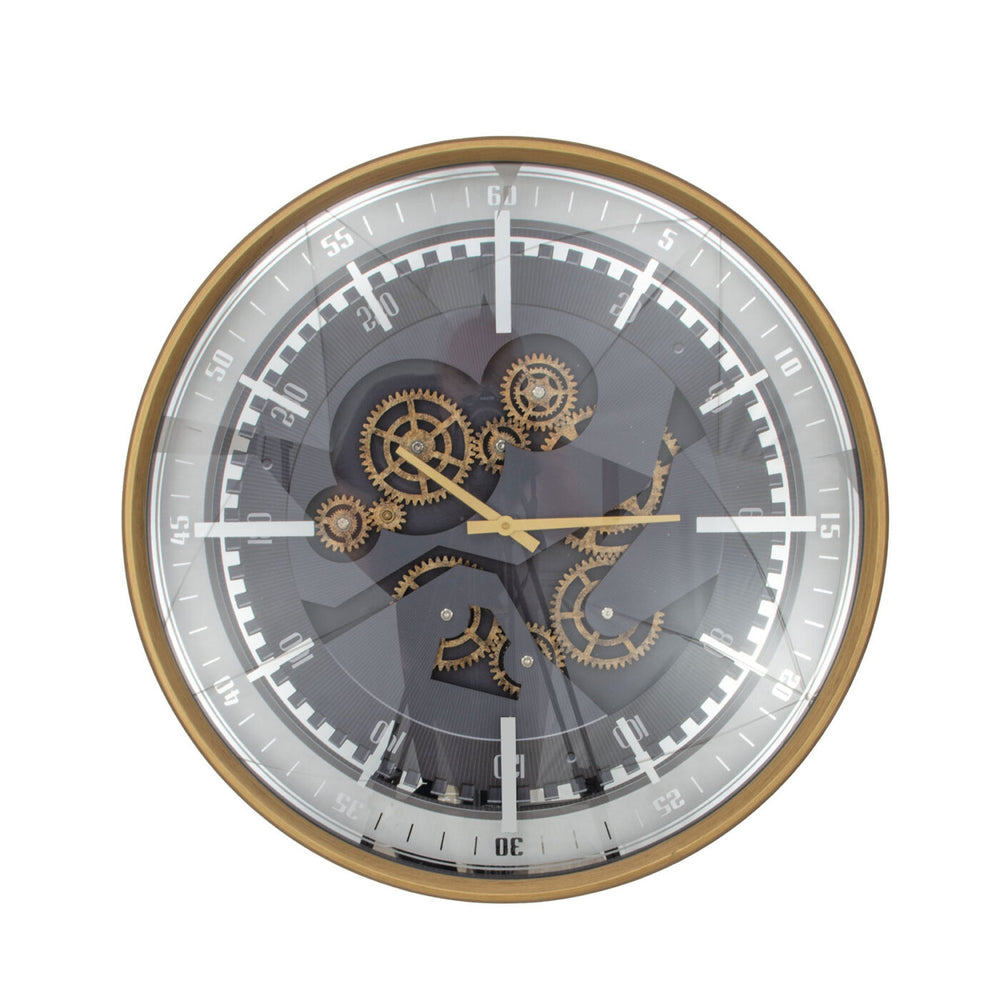 Zeugma London Large Wall Clock - Elegant Gold Frame, Antique Bronze Skeleton Design, Timeless Sophistication   23cf274