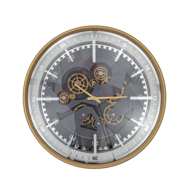 Zeugma London Large Wall Clock - Elegant Gold Frame, Antique Bronze Skeleton Design, Timeless Sophistication   23cf274