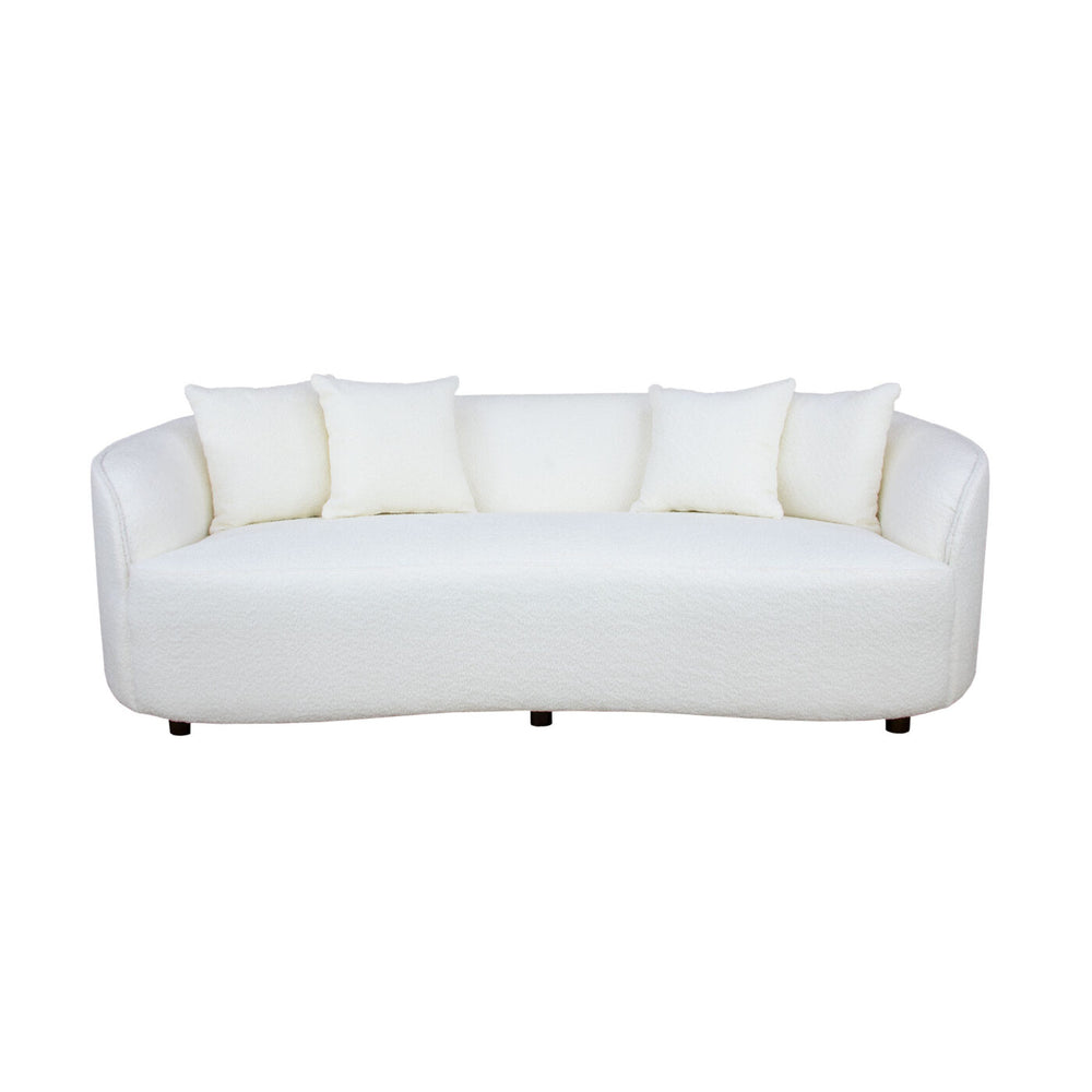 Zeugma London Sofa - Ultra Soft White Fabric With Modern Design, Spring Coil System & Channel Tufting   London Sofa
