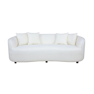 Zeugma London Sofa - Ultra Soft White Fabric With Modern Design, Spring Coil System & Channel Tufting   London Sofa