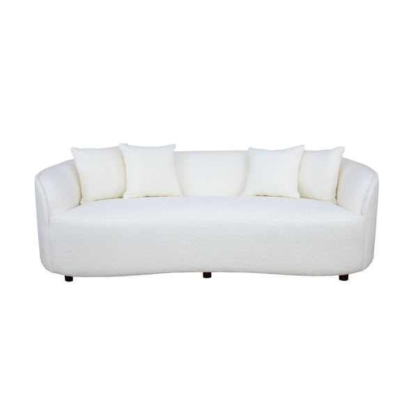 Zeugma London Sofa - Ultra Soft White Fabric With Modern Design, Spring Coil System & Channel Tufting   London Sofa
