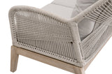Essentials for Living Loom Outdoor 79" Sofa 6817-3.WTA/PUM/GT Taupe & White Flat Rope, Performance Pumice, Gray Teak