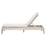 Essentials for Living Loom Outdoor Chaise Lounge 6823.WTA/PUM/GT Taupe & White Flat Rope, Performance Pumice, Gray Teak