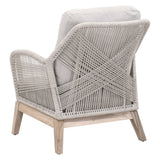 Essentials for Living Loom Outdoor Club Chair 6817.WTA/PUM/GT Taupe & White Flat Rope, Performance Pumice, Gray Teak
