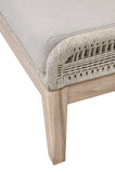 Essentials for Living Loom Outdoor Footstool 6817FS.WTA/PUM/GT Taupe & White Flat Rope, Performance Pumice, Gray Teak
