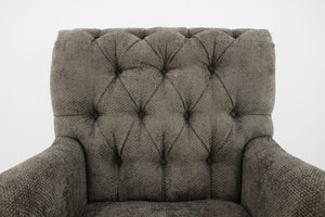 Zeugma Lori Luxe Mocha Velvet Armchair With Spring Coil Support, Tufted Design & Stylish Black Legs   Nc6050 Lori