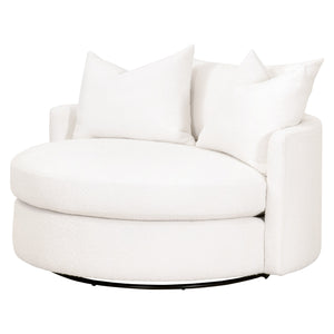 Essentials for Living Lourne Grand Swivel Sofa Chair 6644.BOU-SNO Performance Boucle Snow