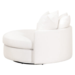 Essentials for Living Lourne Grand Swivel Sofa Chair 6644.BOU-SNO Performance Boucle Snow