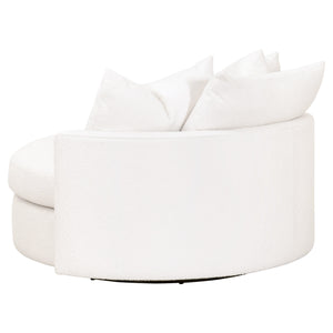 Essentials for Living Lourne Grand Swivel Sofa Chair 6644.BOU-SNO Performance Boucle Snow