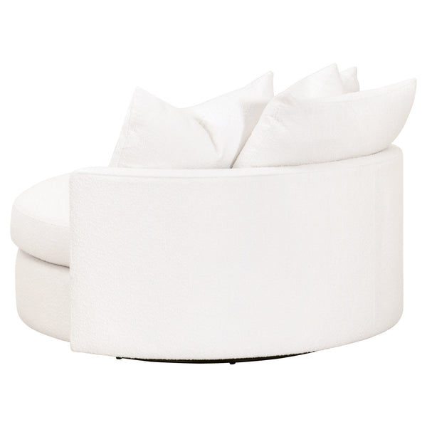 Essentials for Living Lourne Grand Swivel Sofa Chair 6644.BOU-SNO Performance Boucle Snow