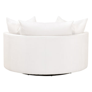 Essentials for Living Lourne Grand Swivel Sofa Chair 6644.BOU-SNO Performance Boucle Snow