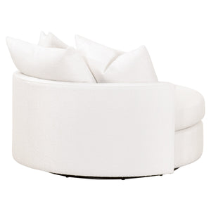 Essentials for Living Lourne Grand Swivel Sofa Chair 6644.BOU-SNO Performance Boucle Snow