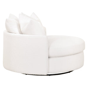 Essentials for Living Lourne Grand Swivel Sofa Chair 6644.BOU-SNO Performance Boucle Snow