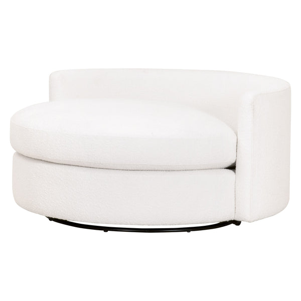 Essentials for Living Lourne Grand Swivel Sofa Chair 6644.BOU-SNO Performance Boucle Snow