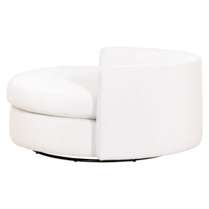 Essentials for Living Lourne Grand Swivel Sofa Chair 6644.BOU-SNO Performance Boucle Snow
