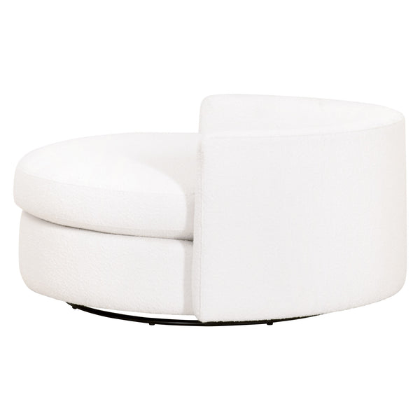 Essentials for Living Lourne Grand Swivel Sofa Chair 6644.BOU-SNO Performance Boucle Snow