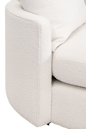 Essentials for Living Lourne Grand Swivel Sofa Chair 6644.BOU-SNO Performance Boucle Snow