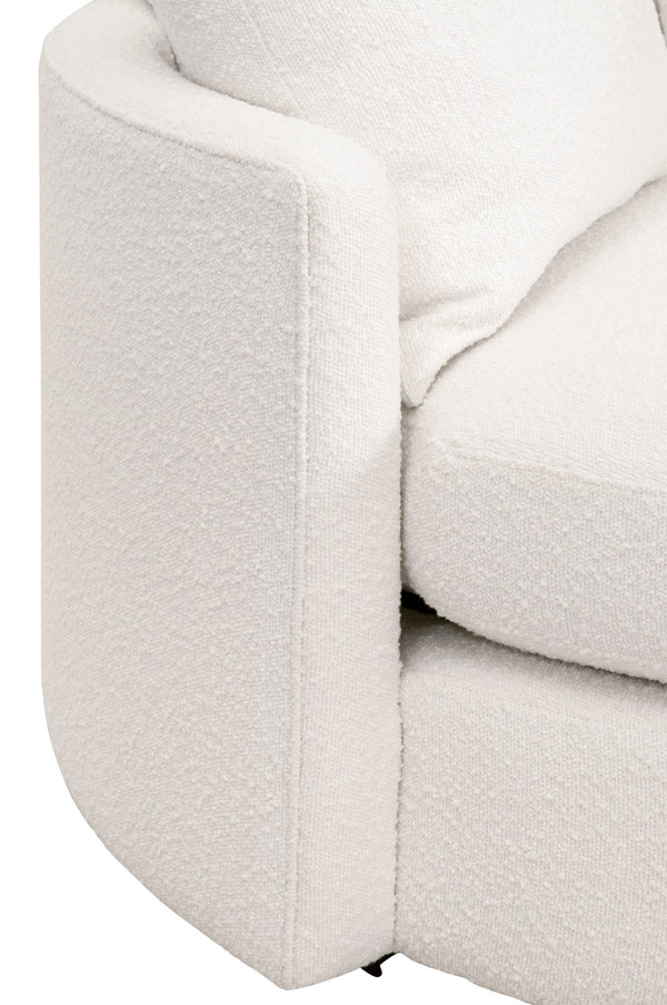 Essentials for Living Lourne Grand Swivel Sofa Chair 6644.BOU-SNO Performance Boucle Snow