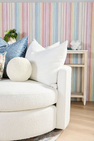 Essentials for Living Lourne Grand Swivel Sofa Chair 6644.BOU-SNO Performance Boucle Snow