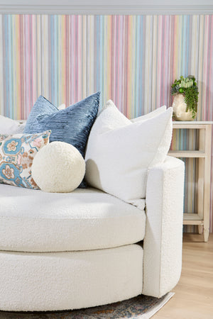 Essentials for Living Lourne Grand Swivel Sofa Chair 6644.BOU-SNO Performance Boucle Snow