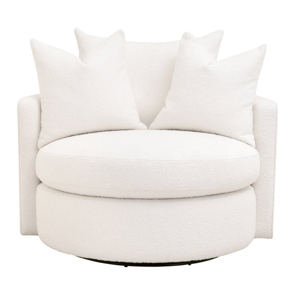 Lourne Petite Swivel Sofa Chair LiveSmart Boucle-Snow 6644-P.BOU-SNO Essentials for Living