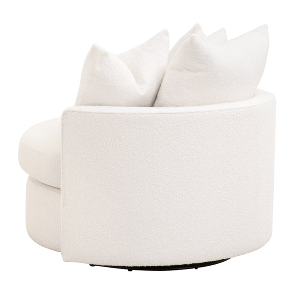 Lourne Petite Swivel Sofa Chair LiveSmart Boucle-Snow 6644-P.BOU-SNO Essentials for Living