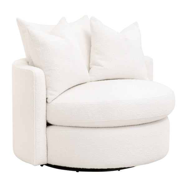 Lourne Petite Swivel Sofa Chair LiveSmart Boucle-Snow 6644-P.BOU-SNO Essentials for Living