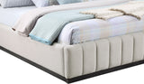 Lucia Beige Linen Textured Fabric King Bed LuciaBeige-K Meridian Furniture