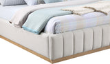 Lucia Cream Linen Textured Fabric King Bed LuciaCream-K Meridian Furniture