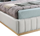 Lucia Cream Linen Textured Fabric Queen Bed LuciaCream-Q Meridian Furniture