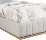 Lucia Cream Linen Textured Fabric Twin Bed LuciaCream-T Meridian Furniture