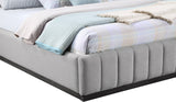 Lucia Grey Linen Textured Fabric King Bed LuciaGrey-K Meridian Furniture