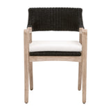 Essentials for Living Lucia Arm Chair 6810.BLR/WHT/NG Black Rattan, Performance White Speckle, Natural Gray Mahogany