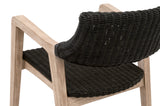 Essentials for Living Lucia Arm Chair 6810.BLR/WHT/NG Black Rattan, Performance White Speckle, Natural Gray Mahogany