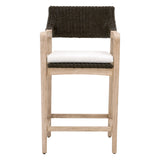 Essentials for Living Lucia Counter Stool Z-T0833 Medium Black Rattan, Performance White Speckle, Natural Gray Mahogany