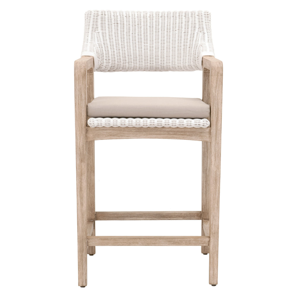 Essentials for Living Lucia Counter Stool 6810CS.WTR/LGRY/NG White Rattan, Light Gray, Natural Gray Mahogany