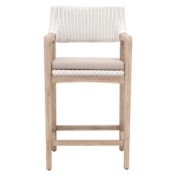 Essentials for Living Lucia Counter Stool 6810CS.WTR/LGRY/NG White Rattan, Light Gray, Natural Gray Mahogany