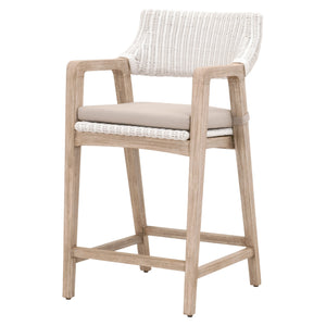 Essentials for Living Lucia Counter Stool 6810CS.WTR/LGRY/NG White Rattan, Light Gray, Natural Gray Mahogany